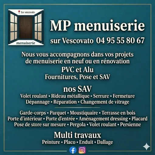 Urgence SAV : intervention rapide à domicile en 48h, Bastia, MP MENUISERIE